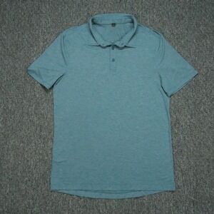 Lululemon Shirt Mens Medium Blue Evolution Polo Lightweight Slim Short Sleeve‎